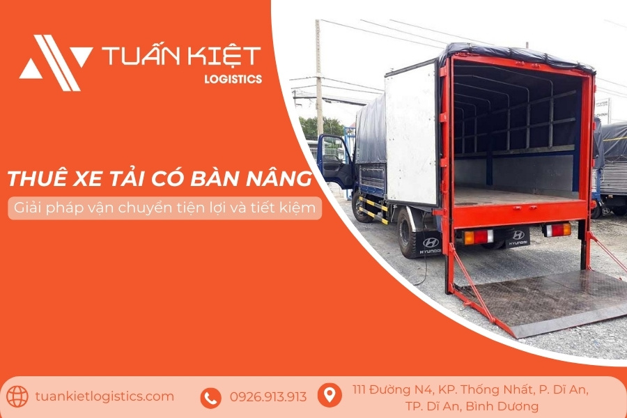 Thuê xe tải có bàn nâng