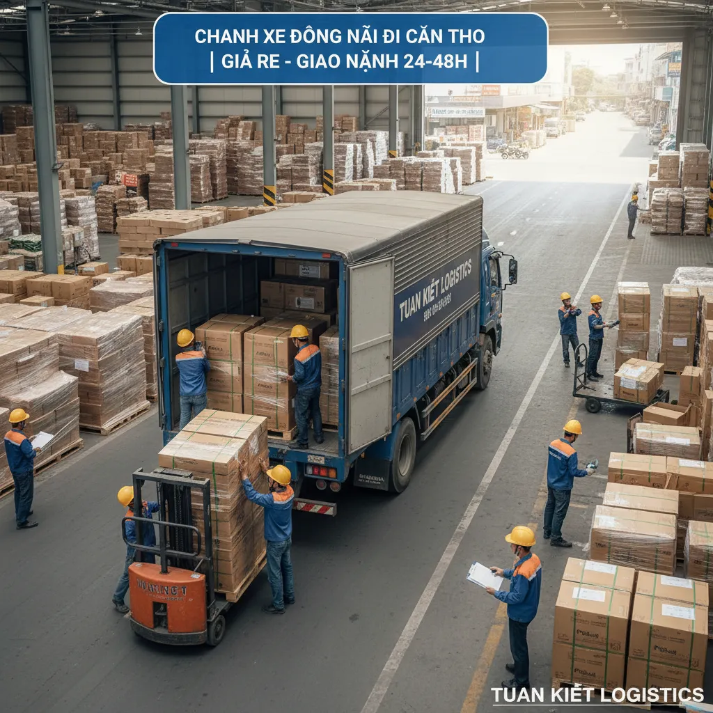 Cảnh giao nhận hàng chành xe