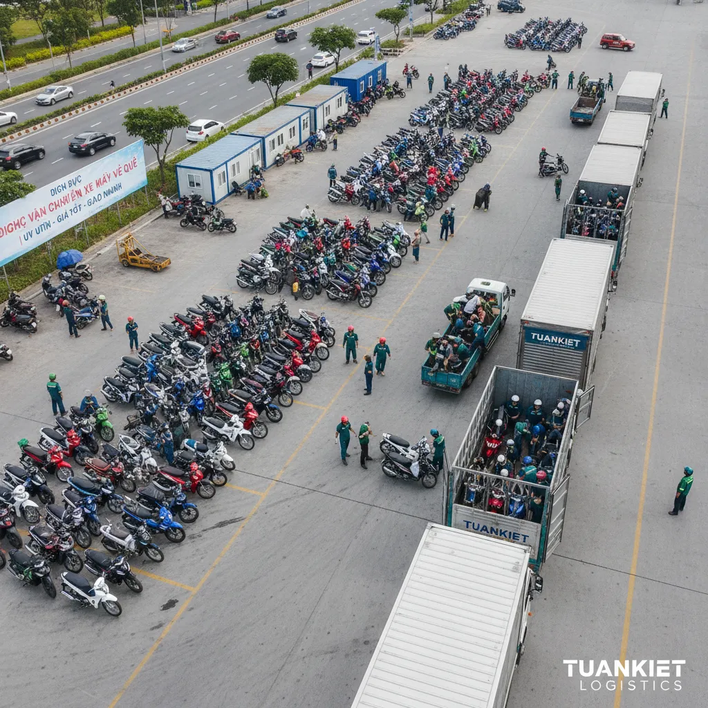 5. Bãi tập kết vận chuyển xe