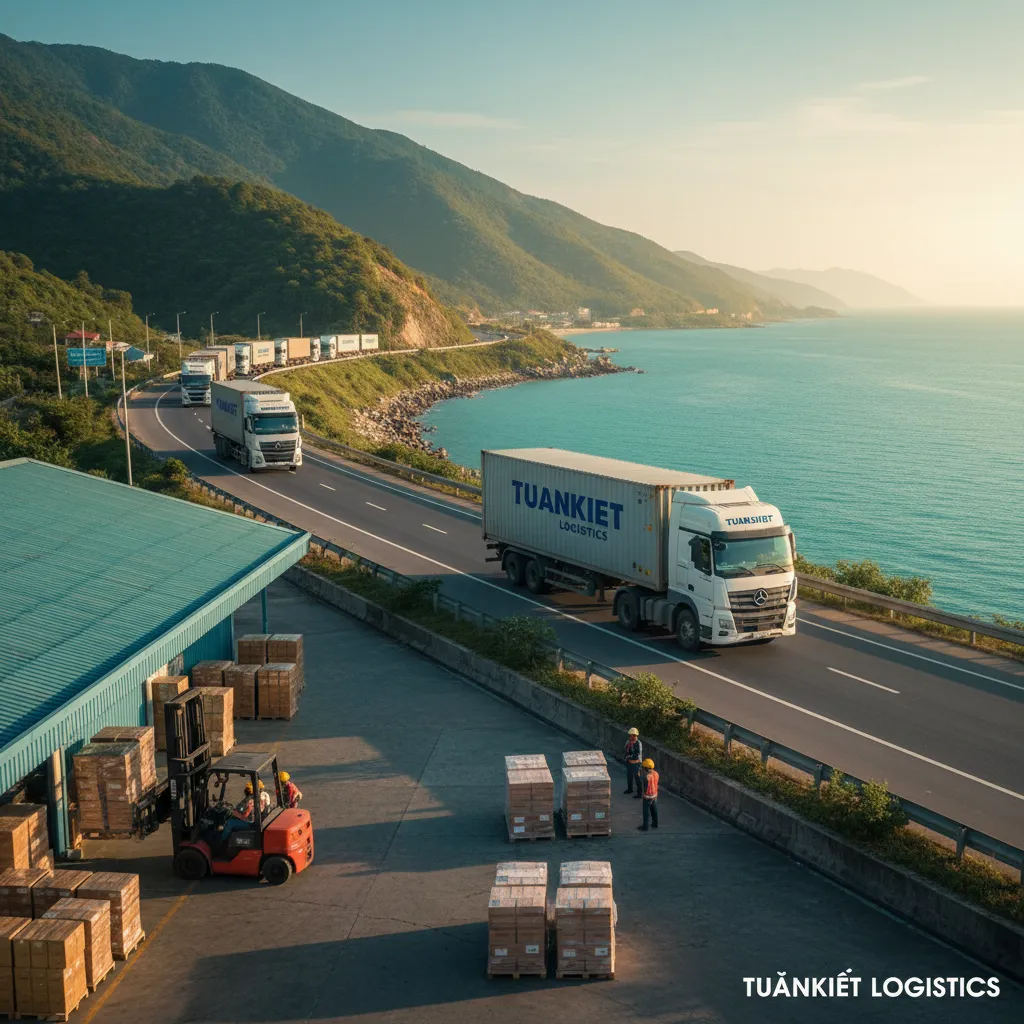 Xe tải container chạy xuyên Việt