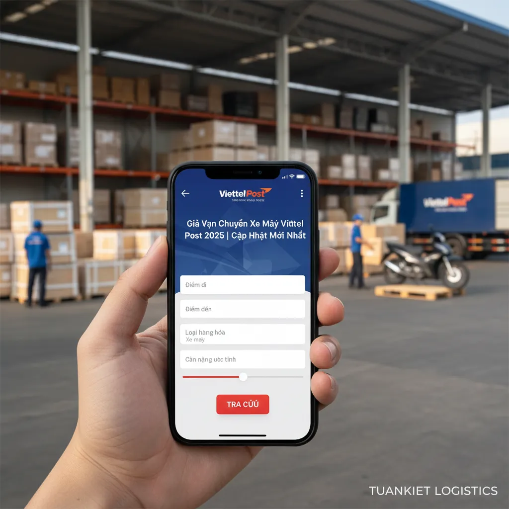 Giao diện điện thoại tra cứu giá Viettel Post