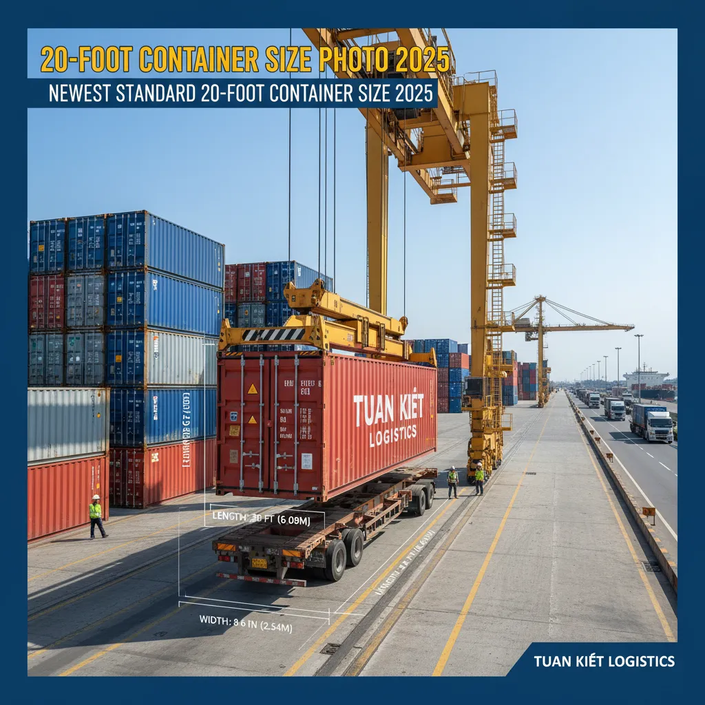 Kích thước container 20 feet ảnh 2025