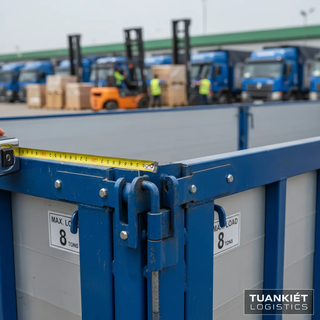 Chi tiết góc thùng xe tải 8 tấn