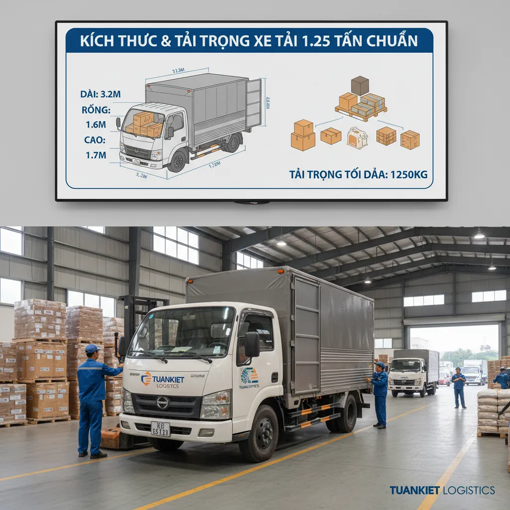 Sơ đồ tải trọng và kích cỡ