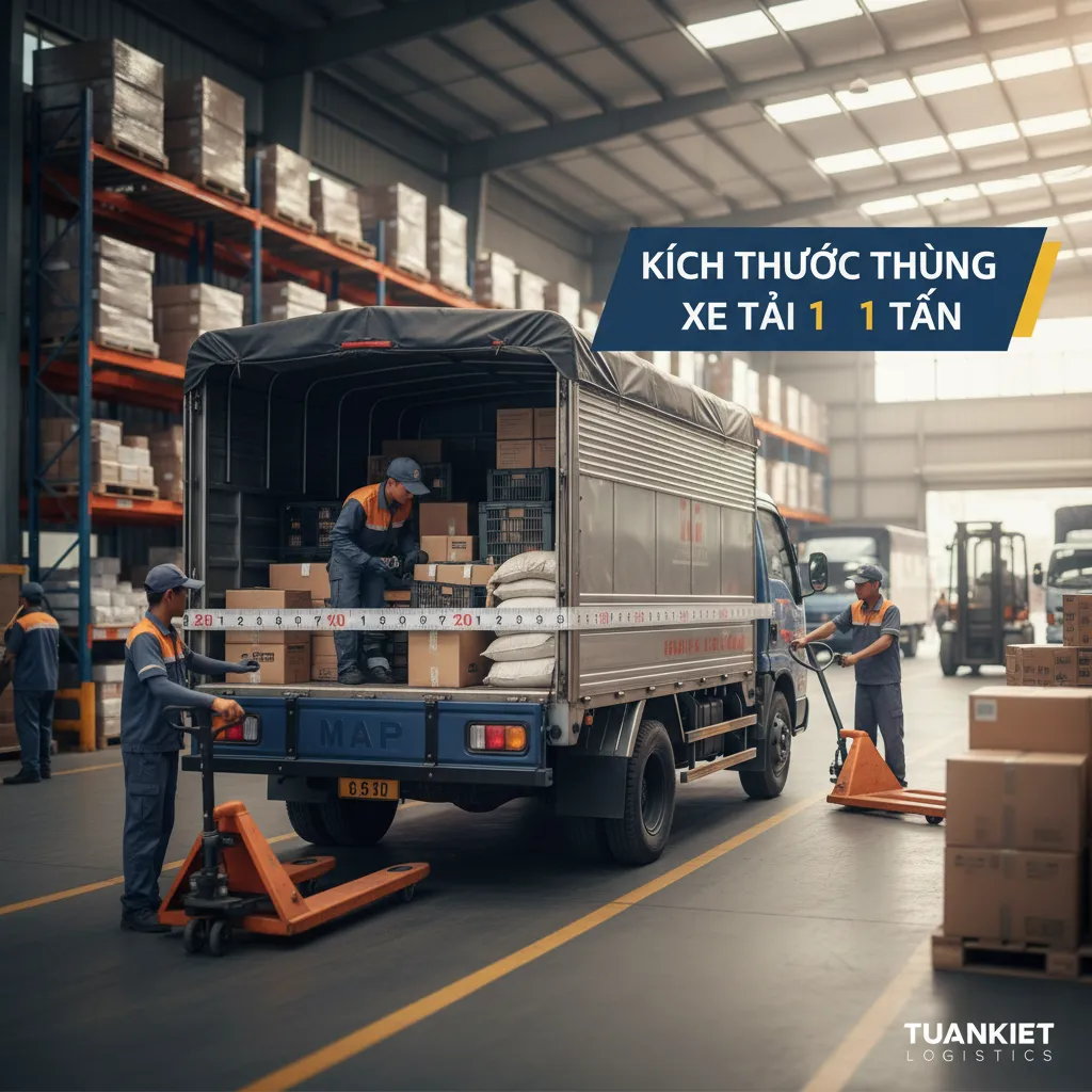 Kích thước thùng xe tải 1 tấn