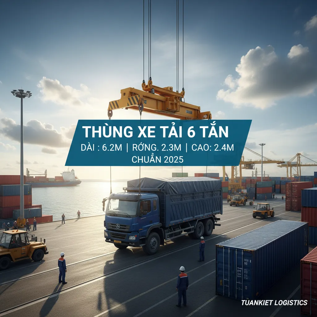 3. Xe tải 6 tấn góc rộng tại bến cảng