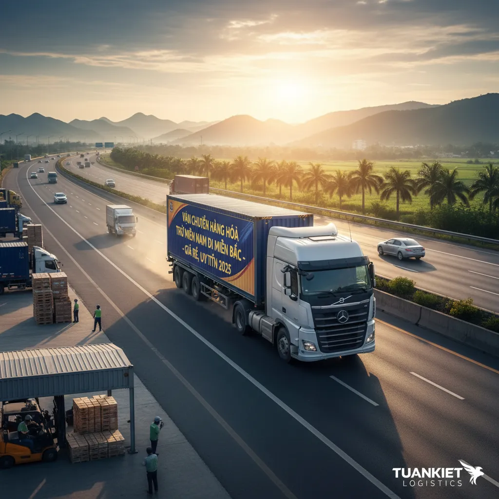 Xe tải chở hàng đường cao tốc