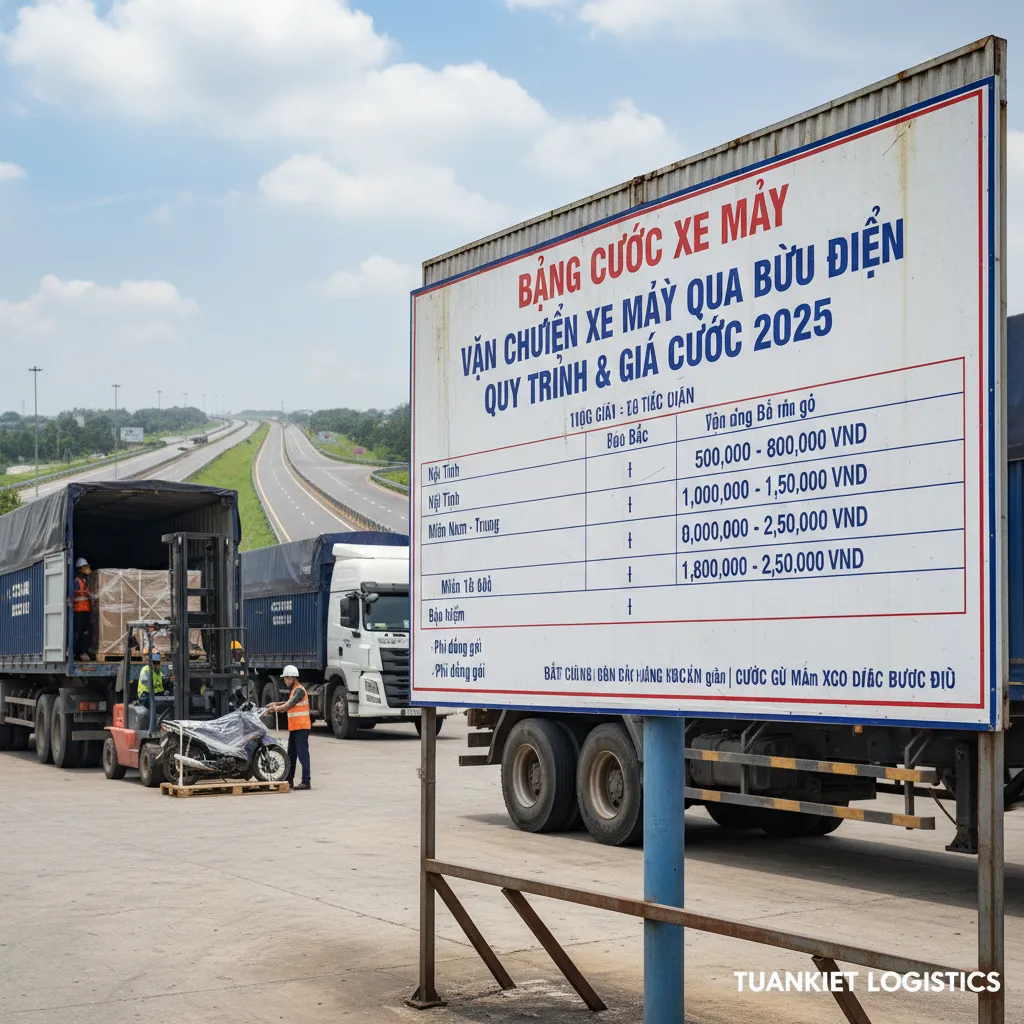 Bảng giá cước gửi xe máy