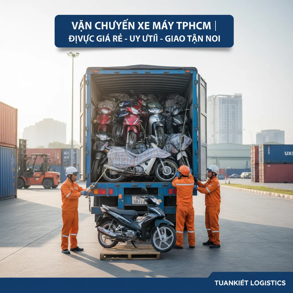 Xe máy chất hàng đi TPHCM ảnh